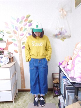 「POU DOU DOU（プードゥドゥ）のアイテム（スウェット）」を使った、ユーリさん（レディース・152cm）の夏コーディネート