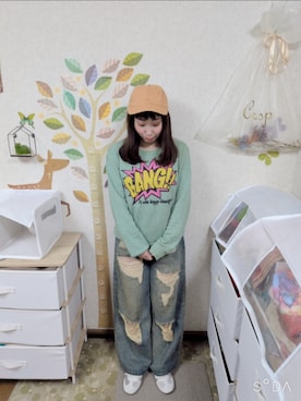 「Java（ジャバ）のアイテム（パンツ）」を使った、ユーリさん（レディース・152cm）の春コーディネート