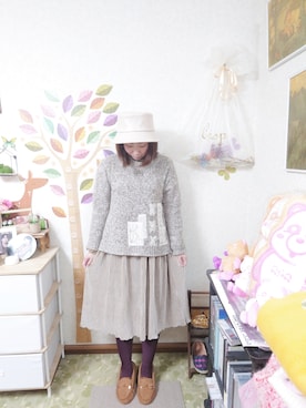 「RAGEBLUE（レイジブルー）のアイテム（帽子）」を使った、ユーリさん（レディース・152cm）の冬コーディネート