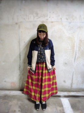 「アイテム（ジャージ）」を使った、ユーリさん（レディース・152cm）の秋コーディネート