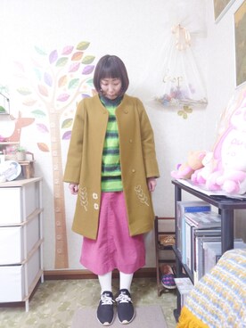 「POU DOU DOU（プードゥドゥ）のアイテム（ジャケット/アウター）」を使った、ユーリさん（レディース・152cm）の冬コーディネート