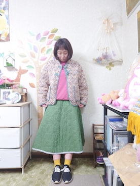 「POU DOU DOU（プードゥドゥ）のアイテム（スウェット）」を使った、ユーリさん（レディース・152cm）の春コーディネート