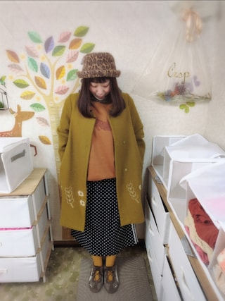 POU DOU DOU（プードゥドゥ）の「裾刺繍コクーンコート（チェスター