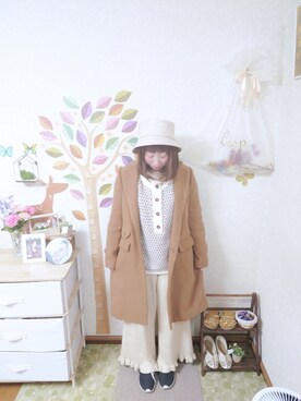 「RAGEBLUE（レイジブルー）のアイテム（帽子）」を使った、ユーリさん（レディース・152cm）の冬コーディネート
