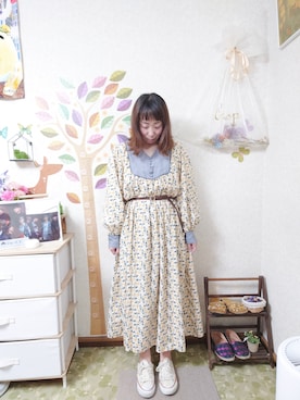 「POU DOU DOU（プードゥドゥ）のアイテム（ワンピース/ドレス）」を使った、ユーリさん（レディース・152cm）の夏コーディネート