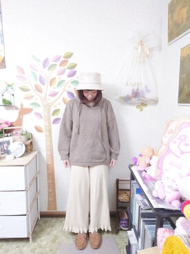 「RAGEBLUE（レイジブルー）のアイテム（帽子）」を使った、ユーリさん（レディース・152cm）の冬コーディネート