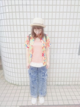 「JEANASIS（ジーナシス）のアイテム（パンツ）」を使った、ユーリさん（レディース・152cm）の夏コーディネート