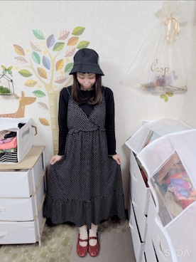 「GU（ジーユー）のアイテム（芭蕾舞鞋、レッド系）」を使った、ユーリさん（レディース・152cm）の春コーディネート