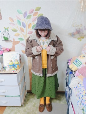 「MERLOT（メルロー）のアイテム（ニット/セーター）」を使った、ユーリさん（レディース・152cm）の冬コーディネート