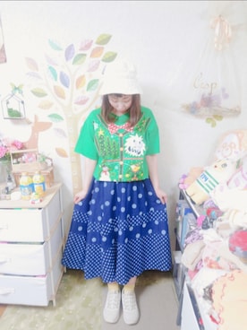 「PUMA（プーマ）のPUMA プーマ W SOFTRIDE REMI STARDUST SOFTRIDE REMI スターダスト 379831 ABC-MART限定 *02GRANOLA（スニーカー）」を使った、ユーリさん（レディース・152cm）の夏コーディネート