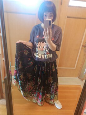 「PUMA（プーマ）のPUMA プーマ W SOFTRIDE REMI STARDUST SOFTRIDE REMI スターダスト 379831 ABC-MART限定 *02GRANOLA（スニーカー）」を使った、ユーリさん（レディース・152cm）の夏コーディネート