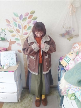 「CRB（シーアールビー）のアイテム」を使った、ユーリさん（レディース・152cm）の秋コーディネート