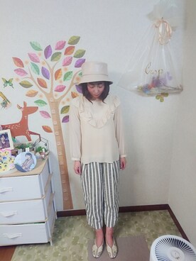 「RAGEBLUE（レイジブルー）のアイテム（帽子）」を使った、ユーリさん（レディース・152cm）の秋コーディネート