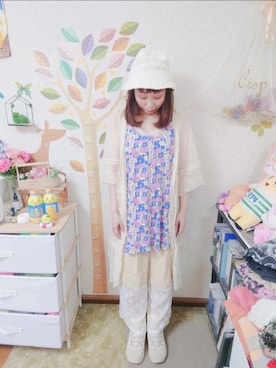 「POU DOU DOU（プードゥドゥ）のアイテム（ワンピース/ドレス）」を使った、ユーリさん（レディース・152cm）の夏コーディネート