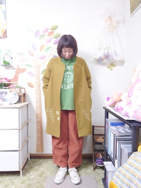 「POU DOU DOU（プードゥドゥ）のアイテム（ジャケット/アウター）」を使った、ユーリさん（レディース・152cm）の冬コーディネート