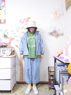 「RAGEBLUE（レイジブルー）のアイテム（帽子）」を使った、ユーリさん（レディース・152cm）の冬コーディネート