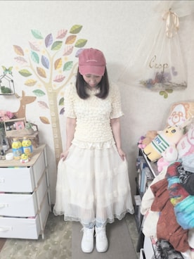 「アイテム（帽子）」を使った、ユーリさん（レディース・152cm）の秋コーディネート