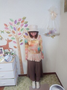 「RAGEBLUE（レイジブルー）のアイテム（帽子）」を使った、ユーリさん（レディース・152cm）の秋コーディネート