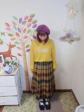 「POU DOU DOU（プードゥドゥ）のアイテム（スウェット）」を使った、ユーリさん（レディース・152cm）の秋コーディネート