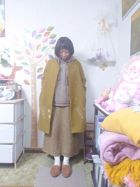 「POU DOU DOU（プードゥドゥ）のアイテム（ジャケット/アウター）」を使った、ユーリさん（レディース・152cm）の冬コーディネート