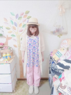 「POU DOU DOU（プードゥドゥ）のアイテム（ワンピース/ドレス）」を使った、ユーリさん（レディース・152cm）の夏コーディネート