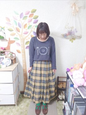 「niko and...（ニコアンド）のアイテム（その他シューズ）」を使った、ユーリさん（レディース・152cm）の秋コーディネート