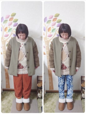 「DOUBLE NAME（ダブルネーム）のアイテム」を使った、ユーリさん（レディース・152cm）の冬コーディネート