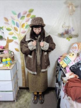 「アイテム（ライダースジャケット）」を使った、ユーリさん（レディース・152cm）の冬コーディネート