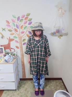 「niko and...（ニコアンド）のアイテム（チュニック）」を使った、ユーリさん（レディース・152cm）の秋コーディネート