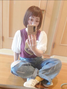 「PUMA（プーマ）のPUMA プーマ W SOFTRIDE REMI STARDUST SOFTRIDE REMI スターダスト 379831 ABC-MART限定 *02GRANOLA（スニーカー）」を使った、ユーリさん（レディース・152cm）の秋コーディネート