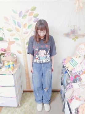 「PUMA（プーマ）のPUMA プーマ W SOFTRIDE REMI STARDUST SOFTRIDE REMI スターダスト 379831 ABC-MART限定 *02GRANOLA（スニーカー）」を使った、ユーリさん（レディース・152cm）の夏コーディネート