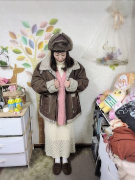 「Crisp（クリスプ）のアイテム」を使った、ユーリさん（レディース・152cm）の冬コーディネート