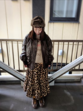 「アイテム（ライダースジャケット）」を使った、ユーリさん（レディース・152cm）の冬コーディネート