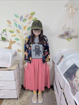 「古着のアイテム（ジャケット/アウター、その他）」を使った、ユーリさん（レディース・152cm）の秋コーディネート