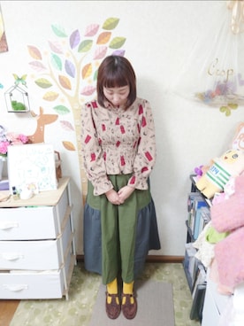 「CRB（シーアールビー）のアイテム」を使った、ユーリさん（レディース・152cm）の秋コーディネート