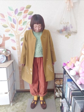 「POU DOU DOU（プードゥドゥ）のアイテム（ジャケット/アウター）」を使った、ユーリさん（レディース・152cm）の冬コーディネート