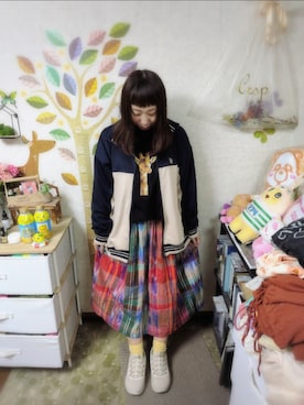 「アイテム（ジャージ）」を使った、ユーリさん（レディース・152cm）の秋コーディネート