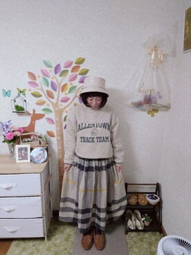 「RAGEBLUE（レイジブルー）のアイテム（帽子）」を使った、ユーリさん（レディース・152cm）の冬コーディネート
