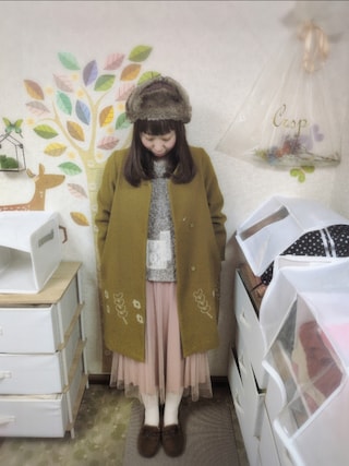 POU DOU DOU（プードゥドゥ）の「裾刺繍コクーンコート（チェスター