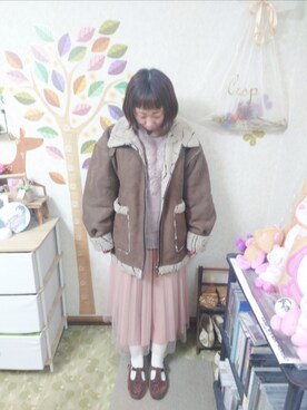 「Crisp（クリスプ）のアイテム（ニット/セーター）」を使った、ユーリさん（レディース・152cm）の冬コーディネート