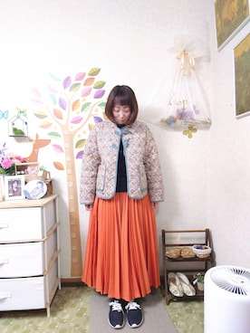 「niko and...（ニコアンド）のアイテム（ノーカラージャケット）」を使った、ユーリさん（レディース・152cm）の春コーディネート