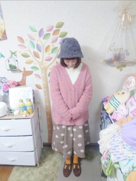 「MERLOT（メルロー）のアイテム（ニット/セーター）」を使った、ユーリさん（レディース・152cm）の冬コーディネート