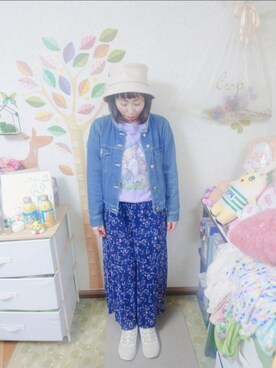 「RAGEBLUE（レイジブルー）のアイテム（帽子）」を使った、ユーリさん（レディース・152cm）の春コーディネート