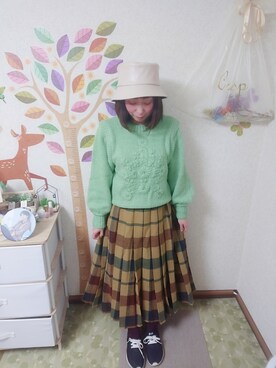 「RAGEBLUE（レイジブルー）のアイテム（帽子）」を使った、ユーリさん（レディース・152cm）の秋コーディネート
