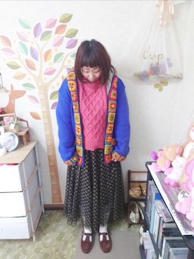 「MERLOT（メルロー）のアイテム（ニット/セーター）」を使った、ユーリさん（レディース・152cm）の春コーディネート