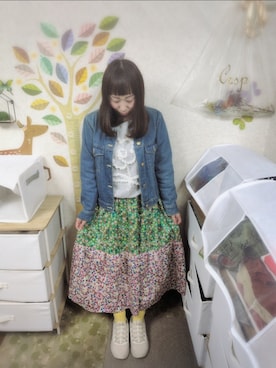 「MERLOT（メルロー）のアイテム」を使った、ユーリさん（レディース・152cm）の春コーディネート