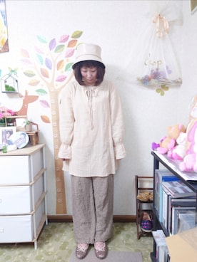「RAGEBLUE（レイジブルー）のアイテム（帽子）」を使った、ユーリさん（レディース・152cm）の春コーディネート
