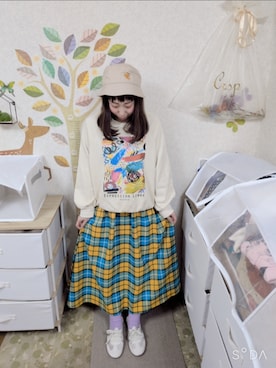 「DOUBLE NAME（ダブルネーム）のアイテム（トップス）」を使った、ユーリさん（レディース・152cm）の春コーディネート