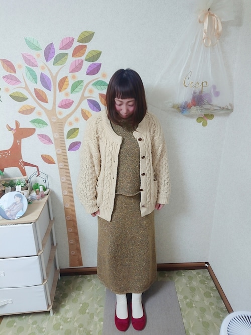Crisp - crisp ポンポンケーブルカーディガン Crisp（クリスプ）の「ポンポンケーブルカーディガン