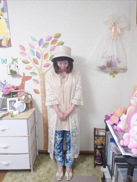 「RAGEBLUE（レイジブルー）のアイテム（帽子）」を使った、ユーリさん（レディース・152cm）の夏コーディネート